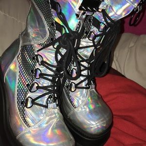 Dollskill Iridescent Platform Boots